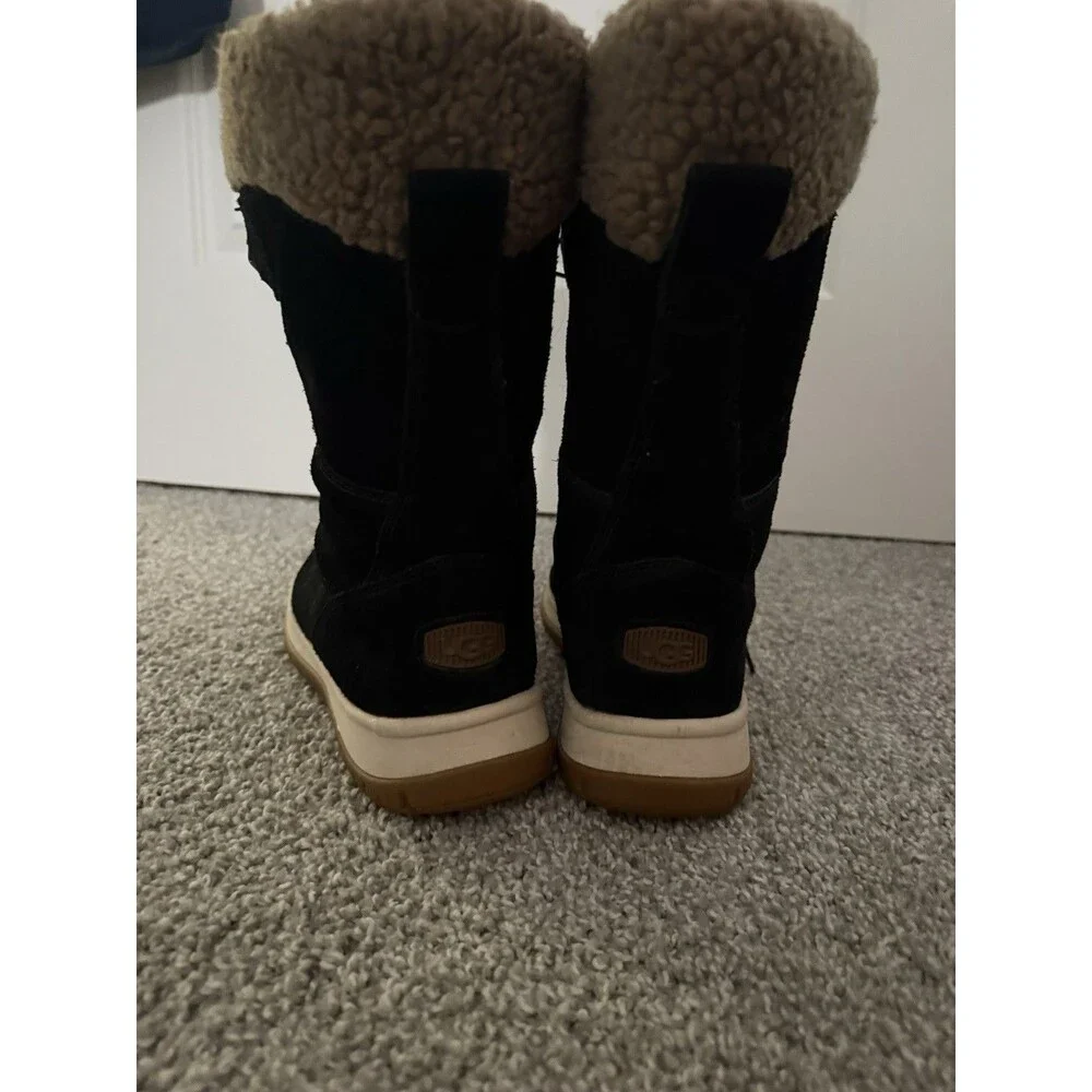 UGG Lakesider Tall Lace Women's Waterproof Suede Winter Boots Black size 9 - Picture 5 of 8